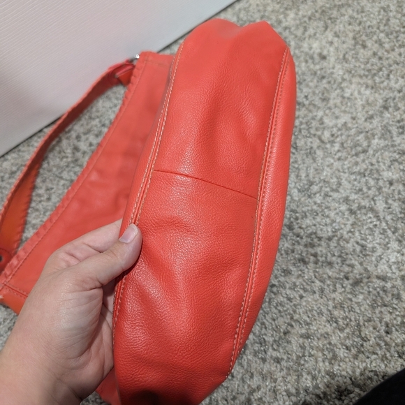 Nine West Coral Orange Faux Leather Shoulder Bag - Picture 8 of 11